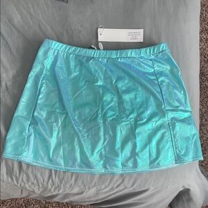 Blue chrome disco Mini Skirt